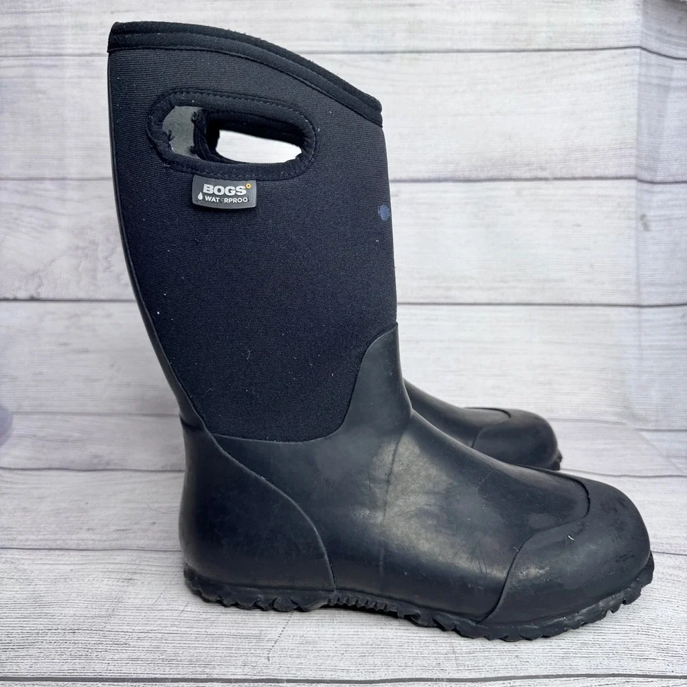 Bogs K Durham Solid Kids Youth 5 Black Waterproof Neoprene Rain Snow Boots 71847
